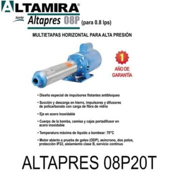 Bomba de ósmosis inversa 2 HP ALTAPRES 08P20T