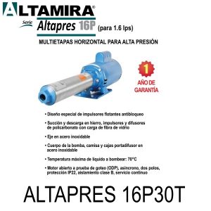 Bomba de ósmosis inversa 3 HP ALTAPRES 16P30T