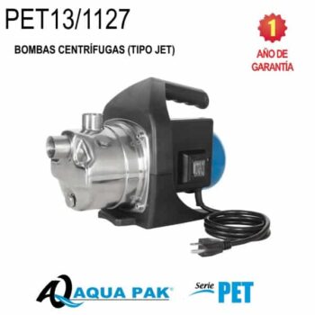 Bomba centrifuga tipo jet Aqua Pak PET13 1127 1.3 HP 1 F 127 V4