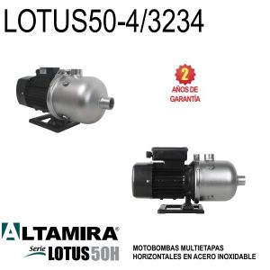 Bomba multietapas horizontal LOTUS50 4 3234. 0.75 HP 3 F 230 460 V