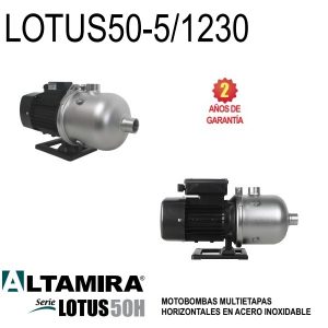 Bomba multietapas horizontal LOTUS50 5 1230. 1 HP 1 F 230 V