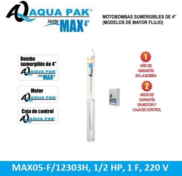 motobomba sumergible 1/2 HP MAX05-F/12303H