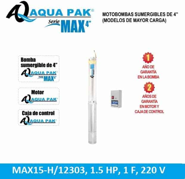 motobomba sumergible 1 1/2 HP MAX15-H/12303H