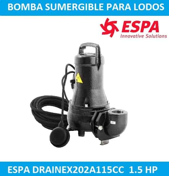 bomba para lodos 1.5 HP DRAINEX202A115CC