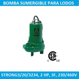 Bomba sumergible para lodos STRONG3 2 HP 3 F 230 460 V