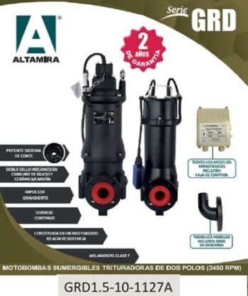 Bomba sumergible trituradora para lodos Altamira GRD1.5 10 1127A