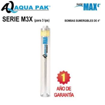 Bombas sumergibles acero inoxidable para pozo de 4 pulg Aqua Pak serie M3X 3 LPS