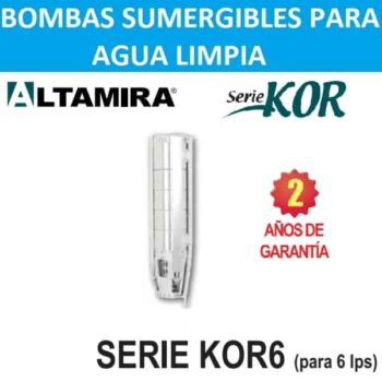 Bombas sumergibles para pozo de 6 pulg Altamira serie KOR6 6 LPS 20 a 40 HP