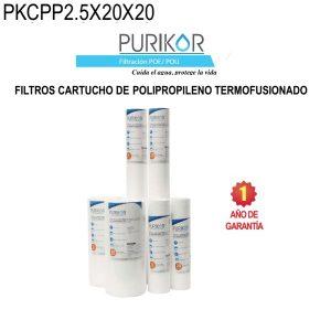 Cartucho filtro agua polyspum de 2.5 X 20 X 20 Purikor PKCPP2.5X20X20