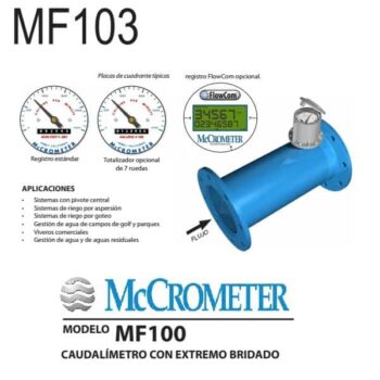 Medidor de flujo McCrometer modelo MF103 3 pulg. Ø brida estandár