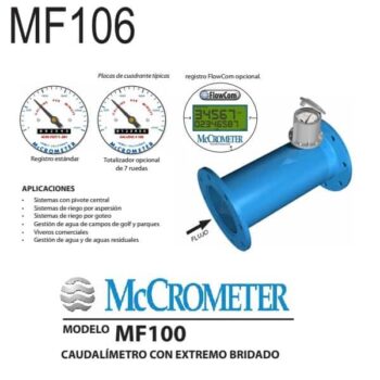 Medidor de flujo McCrometer modelo MF106 6 pulg. Ø brida estandár