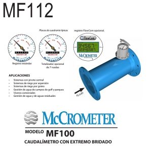 Medidor de flujo McCrometer modelo MF112 12 pulg. Ø brida estandár
