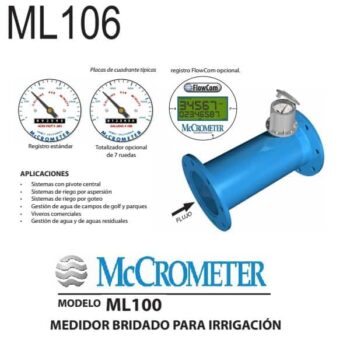 Medidor de flujo McCrometer modelo ML106 6 pulg. Ø brida ligera