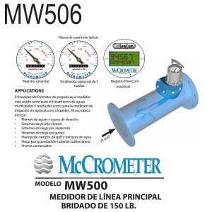 Medidor de flujo McCrometer modelo MW506 6 pulg. Ø brida estandar