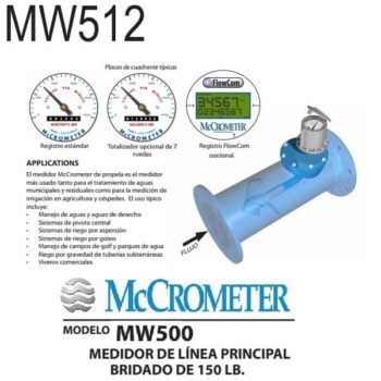 Medidor de flujo McCrometer modelo MW512 12 pulg. Ø brida estandar