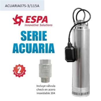motobomba sumergible 1 HP ACUARIA07S-3/115A