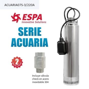 motobomba sumergible 1 HP ACUARIA07S-3/220A