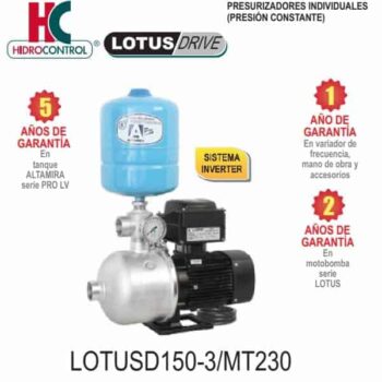 Presurizador presión constante Hidrocontrol Altamira código LOTUSD150 3 MT230