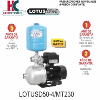 Presurizador de agua presión constante LOTUSD50-4/MT230