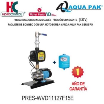 Presurizador presión constante Hidrocontrol Aqua Pak código PRES WVD11127F15E