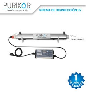 Sistema UV para desinfección de agua 55 W 12 GPM Purikor PKUV 12 RAV PK