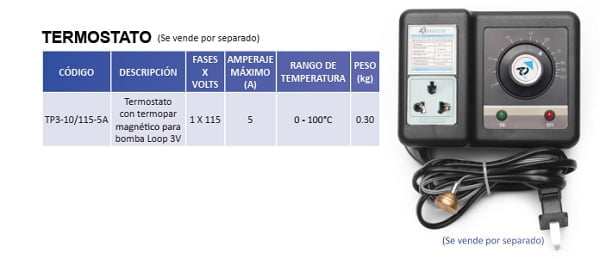 Termostato para bomba LOOP3V