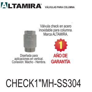 Válvula check columna 1 pulgada acero inoxidable