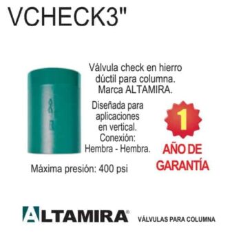 Válvula check columna de 3 pulgadas