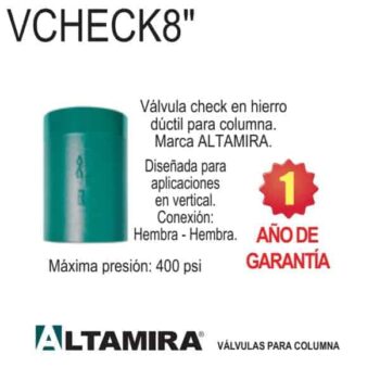 Válvula check vertical para columna hierro ductil Altamira VCHECK8 8 pulg. 400 PSI