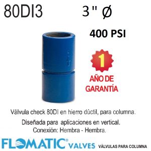 Válvula check columna de 3 pulgadas Flomatic 80DI3