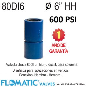 Válvula check columna de 6 pulgadas Flomatic 80DI6