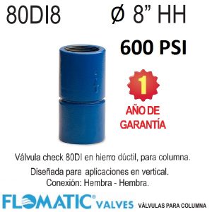 Válvula check columna de 8 pulgadas Flomatic 80DI8