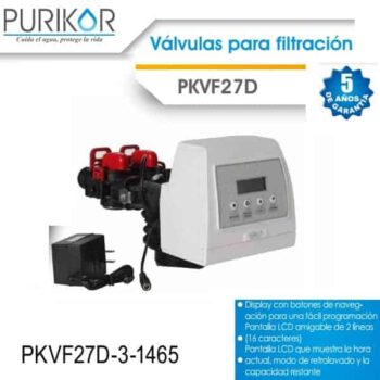 Válvula digital para filtro automática operación por demanda para tanque de 3 pies cúbicos Purikor PKVF27D 3 1465
