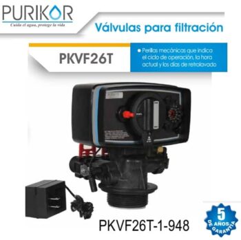 Válvula para filtro automática operación por tiempo para tanque de 1 pie cúbico Purikor PKVF26T 1 948