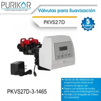Válvula para suavizador automática digital operación por demanda para tanque de 3 pies cúbicos Purikor PKVS27D 3 1465