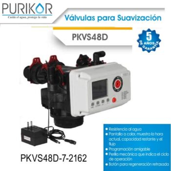 Válvula para suavizador automática digital operación por demanda para tanque de 7 pies cúbicos Purikor PKVS48D 7 2162
