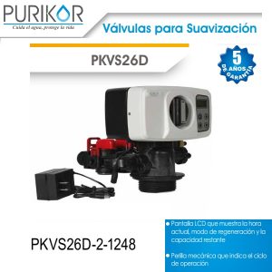 Válvula para suavizador automática operación por demanda para tanque de 2 pie cúbico Purikor PKVS26D 2 1248
