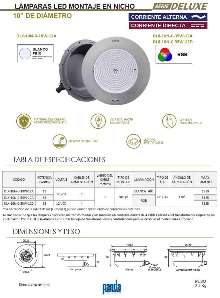 Especificaciones-lamparas-para-alberca-Deluxe-10-pulg.de-18-y-35-W