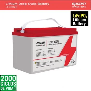 Batería de litio ciclo profundo 12V, 100 Ah