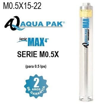 bomba sumergible 1 1/2 HP Aqua Pak M0.5X15-22
