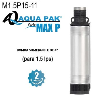 bomba sumergible 1 1/2 HP Aqua Pak M1.5P15-11