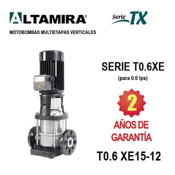 bomba vertical 1 1/2 HP Altamira T0.6 XE15-12