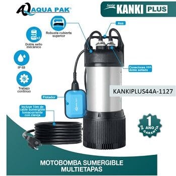 motobomba sumergible 3/4 HP KANKIPLUS44A-1127