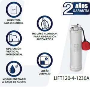 Bomba sumergible 2 HP LIFT120-4-1230A