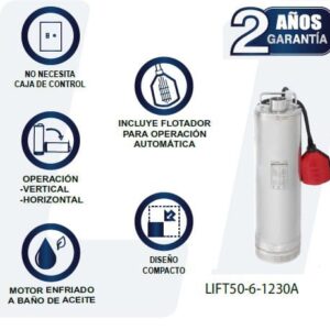 Bomba sumergible 1.2 HP LIFT50-6-1230A