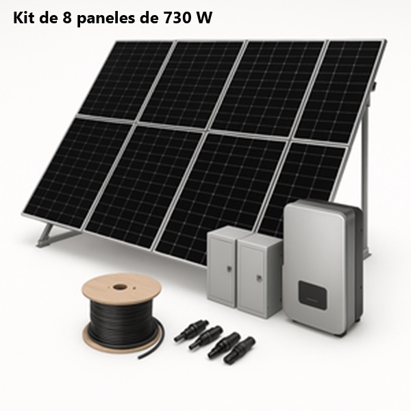 Kit de 8 paneles solares de 730W e inversor Connera